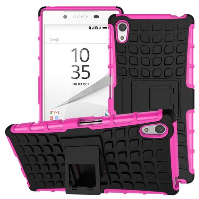 Sony Xperia Z5/Z5 Dual Robustes Plastik Case mit Kickstand - rosa