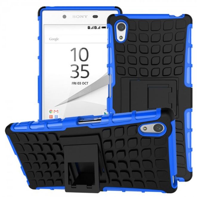 Sony Xperia Z5/Z5 Dual Robustes Plastik Case mit Kickstand - blau