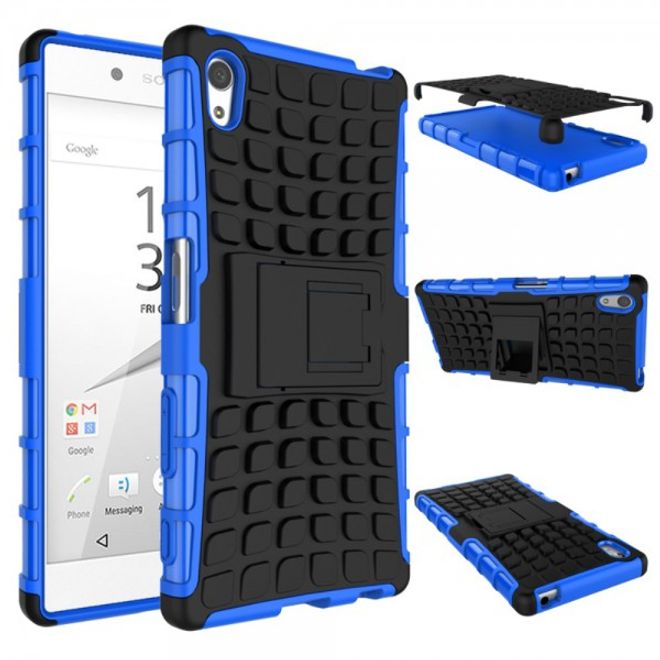 Sony Xperia Z5/Z5 Dual Robustes Plastik Case mit Kickstand - blau