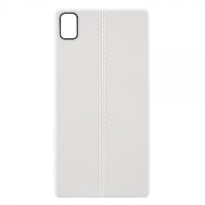 Sony Xperia Z5/Z5 Dual Elastisches Plastik Case mit Doppellinie - weiss