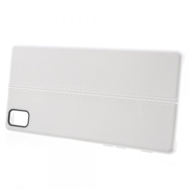 Sony Xperia Z5/Z5 Dual Elastisches Plastik Case mit Doppellinie - weiss