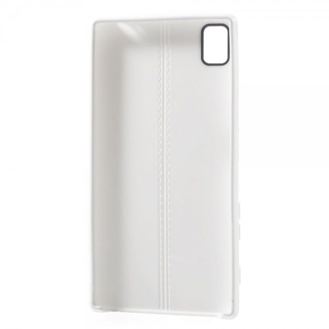 Sony Xperia Z5/Z5 Dual Elastisches Plastik Case mit Doppellinie - weiss