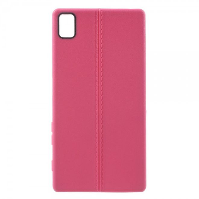 Sony Xperia Z5/Z5 Dual Elastisches Plastik Case mit Doppellinie - rosa