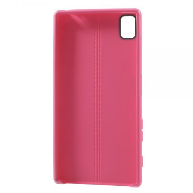 Sony Xperia Z5/Z5 Dual Elastisches Plastik Case mit Doppellinie - rosa