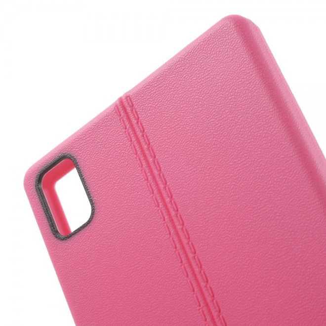 Sony Xperia Z5/Z5 Dual Elastisches Plastik Case mit Doppellinie - rosa