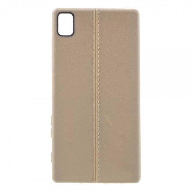 Sony Xperia Z5/Z5 Dual Elastisches Plastik Case mit Doppellinie - gold