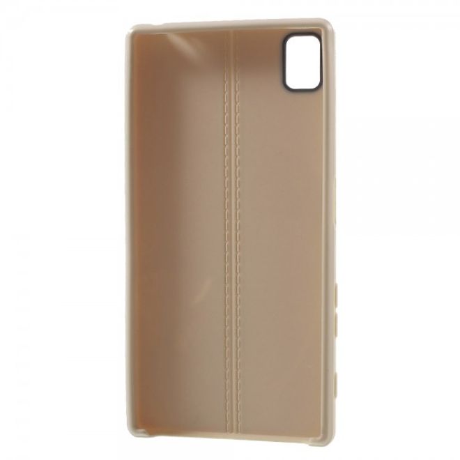 Sony Xperia Z5/Z5 Dual Elastisches Plastik Case mit Doppellinie - gold