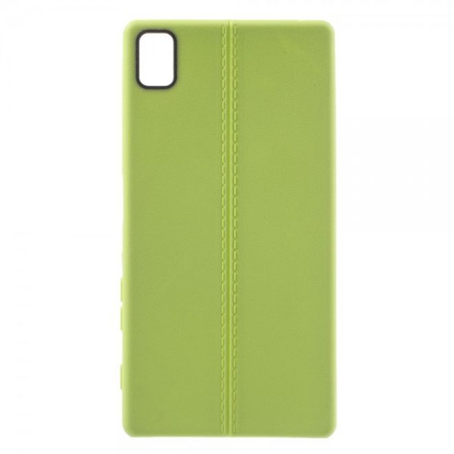 Sony Xperia Z5/Z5 Dual Elastisches Plastik Case mit Doppellinie - grün