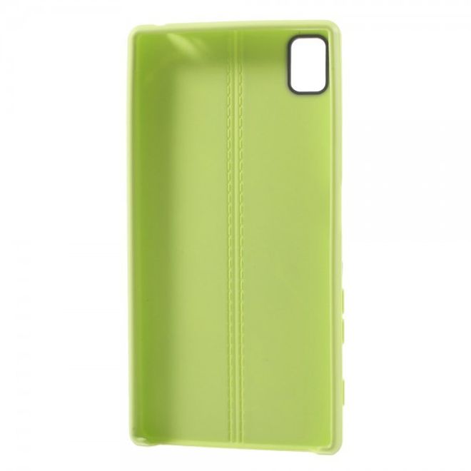 Sony Xperia Z5/Z5 Dual Elastisches Plastik Case mit Doppellinie - grün