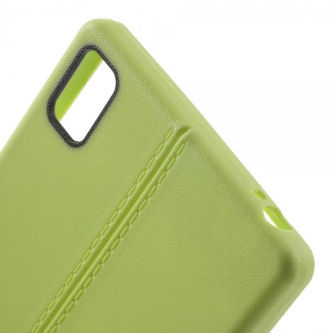 Sony Xperia Z5/Z5 Dual Elastisches Plastik Case mit Doppellinie - grün