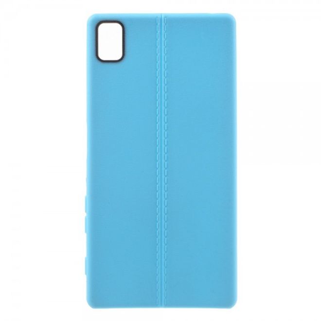 Sony Xperia Z5/Z5 Dual Elastisches Plastik Case mit Doppellinie - blau