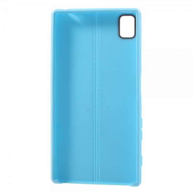Sony Xperia Z5/Z5 Dual Elastisches Plastik Case mit Doppellinie - blau