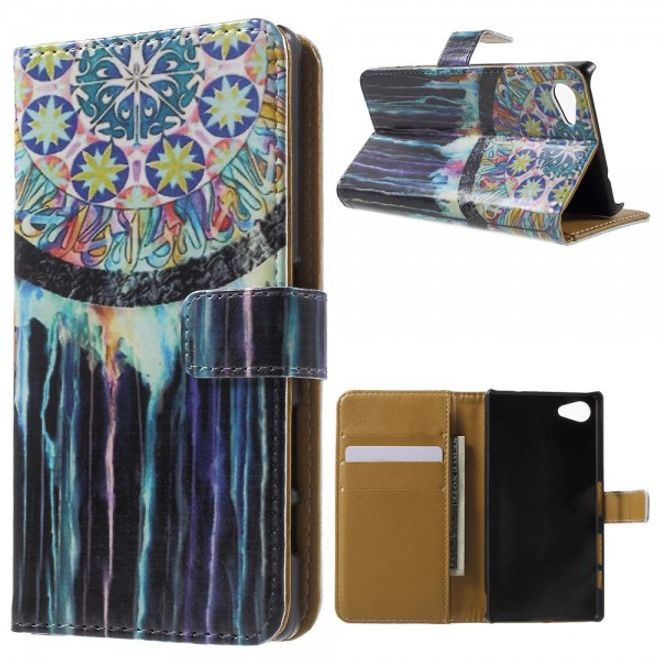 Sony Xperia Z5 Compact Schickes Leder Case mit farbigem Traumfänger