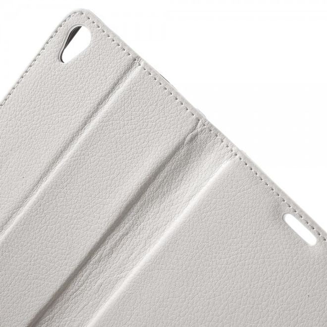 Sony Xperia Z5 Premium/Dual Schickes Leder Case mit Litchitextur und Standfunktion - weiss