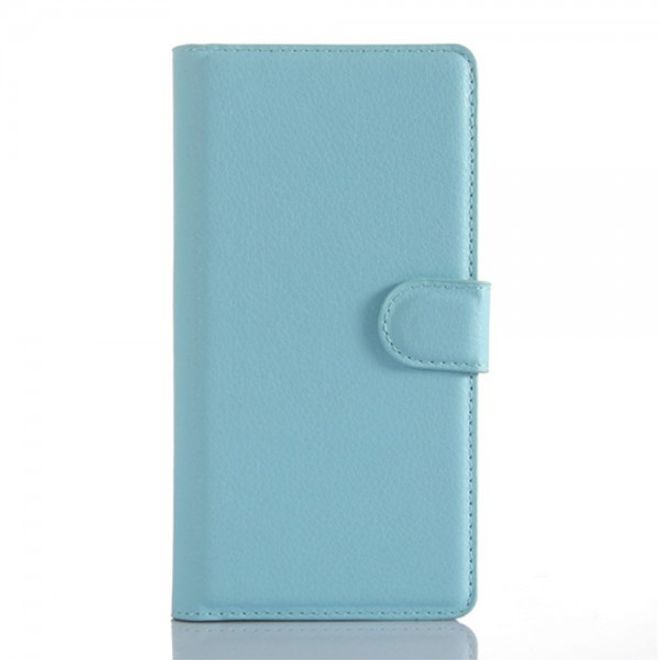 Sony Xperia Z5 Premium/Dual Trendiges Leder Case mit Litchitextur und Kreditkartenslots - hellblau