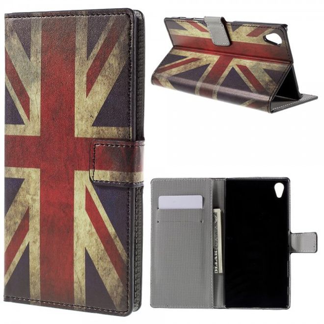 Sony Xperia Z5 Premium/Dual Leder Case mit UK Flagge retro-style
