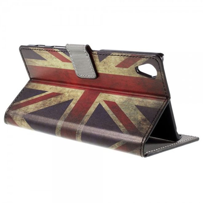 Sony Xperia Z5 Premium/Dual Leder Case mit UK Flagge retro-style
