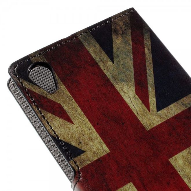 Sony Xperia Z5 Premium/Dual Leder Case mit UK Flagge retro-style