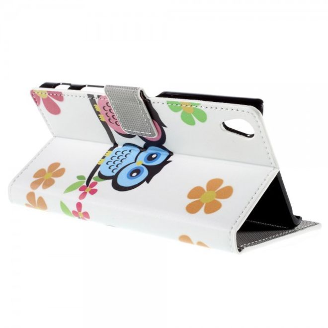 Sony Xperia Z5 Premium/Dual Leder Case mit verliebtem Eulenpärchen