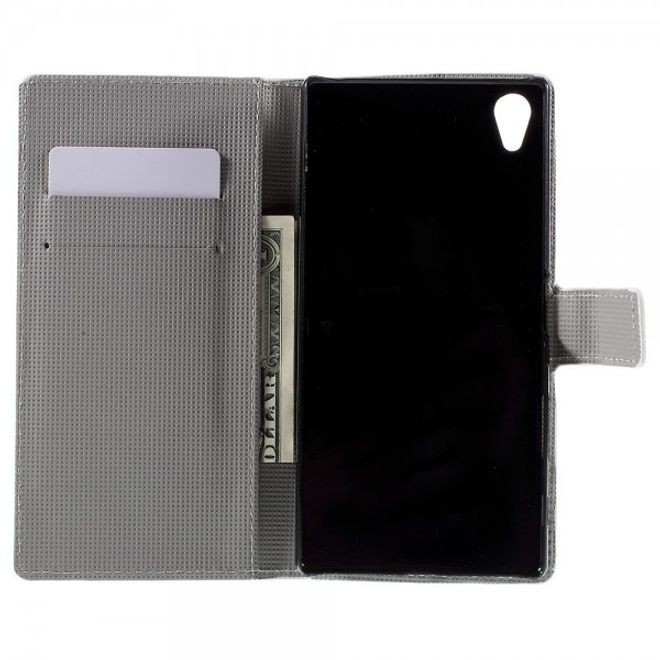 Sony Xperia Z5 Premium/Dual Leder Case mit verliebtem Eulenpärchen