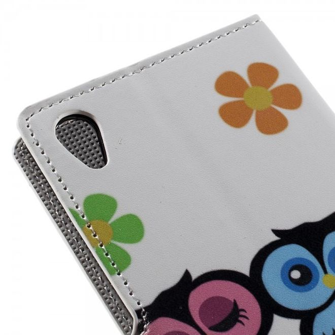 Sony Xperia Z5 Premium/Dual Leder Case mit verliebtem Eulenpärchen