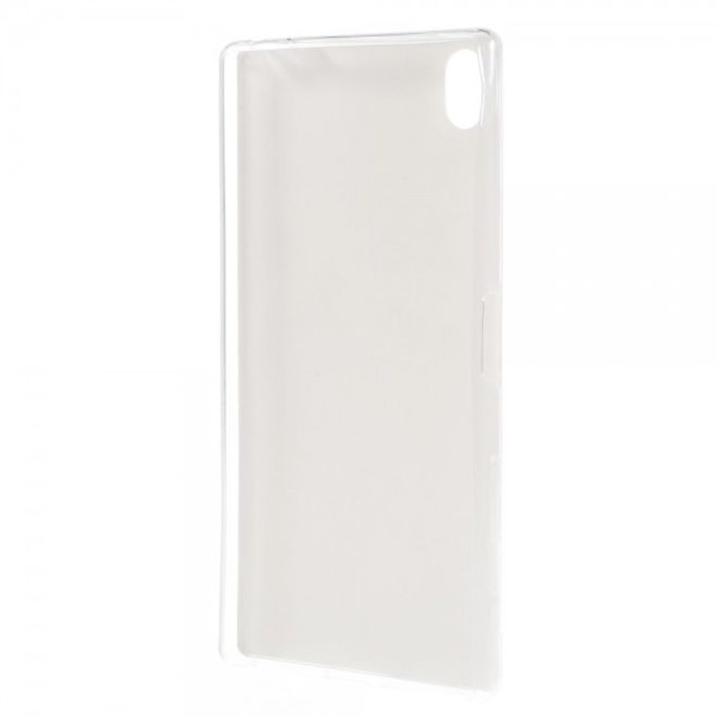 Sony Xperia Z5 Premium/Dual Elastisches Plastik Case mit lederartiger Oberfläche - weiss