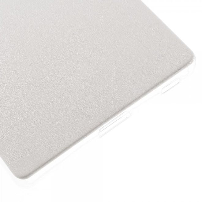 Sony Xperia Z5 Premium/Dual Elastisches Plastik Case mit lederartiger Oberfläche - weiss
