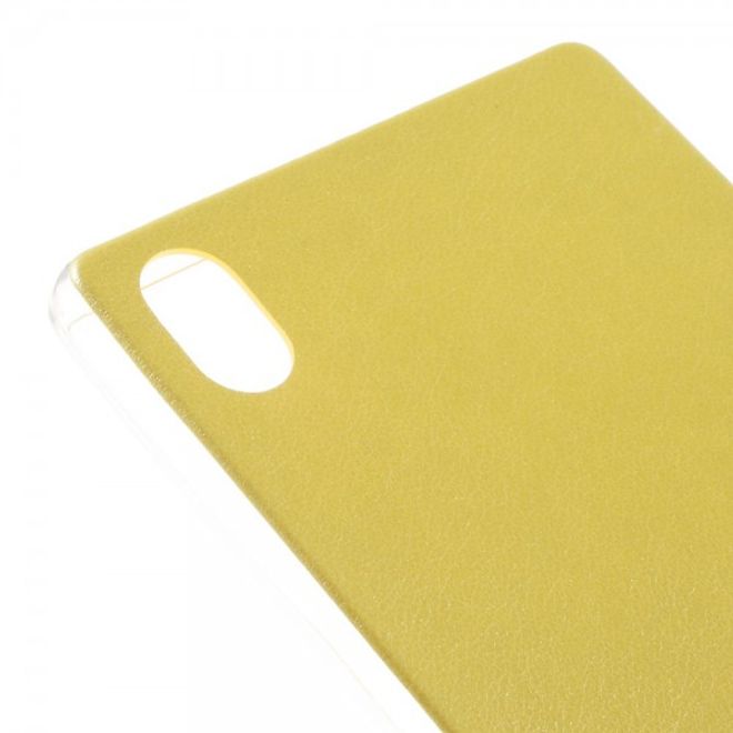 Sony Xperia Z5 Premium/Dual Elastisches Plastik Case mit lederartiger Oberfläche - gelb