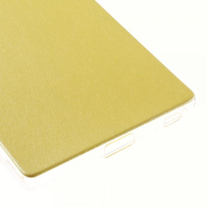 Sony Xperia Z5 Premium/Dual Elastisches Plastik Case mit lederartiger Oberfläche - gelb