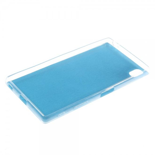 Sony Xperia Z5 Premium/Dual Elastisches Plastik Case mit lederartiger Oberfläche - hellblau
