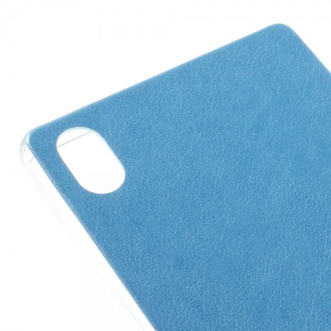 Sony Xperia Z5 Premium/Dual Elastisches Plastik Case mit lederartiger Oberfläche - hellblau