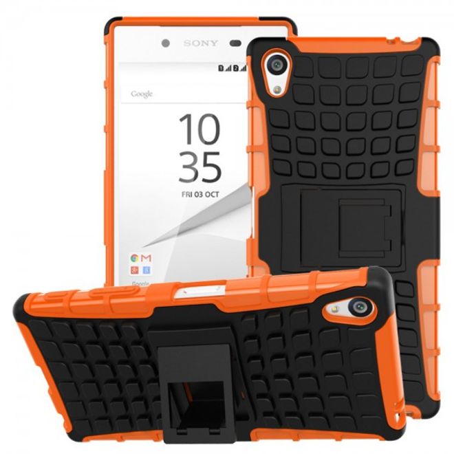 Sony Xperia Z5 Premium/Dual Robustes Plastik Case mit Kickstand - orange