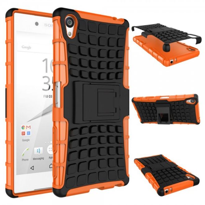 Sony Xperia Z5 Premium/Dual Robustes Plastik Case mit Kickstand - orange