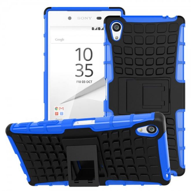Sony Xperia Z5 Premium/Dual Robustes Plastik Case mit Kickstand - blau