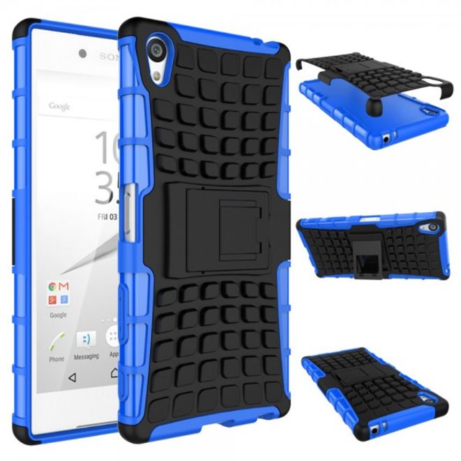 Sony Xperia Z5 Premium/Dual Robustes Plastik Case mit Kickstand - blau