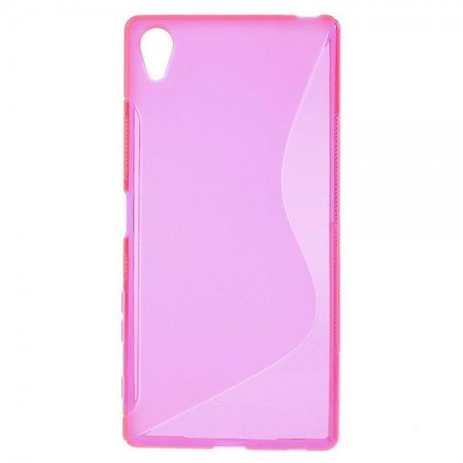 Sony Xperia Z5 Premium/Dual Elastisches Plastik Case S-Shape - rosa
