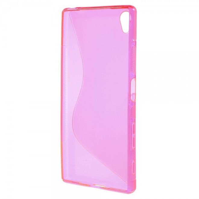 Sony Xperia Z5 Premium/Dual Elastisches Plastik Case S-Shape - rosa