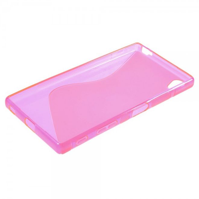 Sony Xperia Z5 Premium/Dual Elastisches Plastik Case S-Shape - rosa