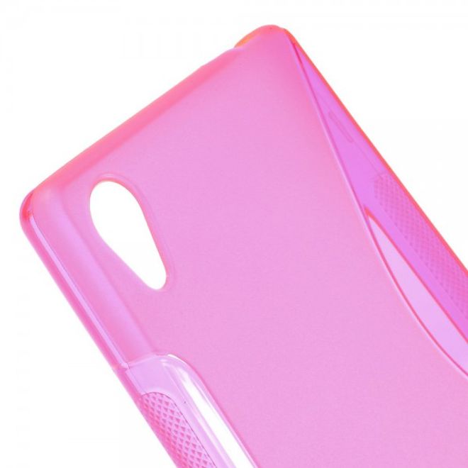 Sony Xperia Z5 Premium/Dual Elastisches Plastik Case S-Shape - rosa