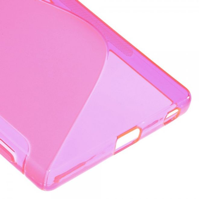 Sony Xperia Z5 Premium/Dual Elastisches Plastik Case S-Shape - rosa