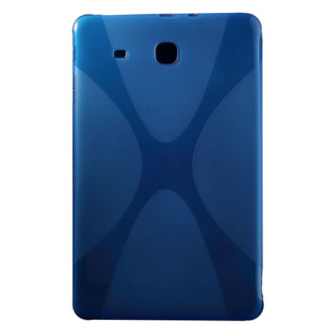Samsung Galaxy Tab E 9.6 Elastische Plastik Case Hülle X-Shape - blau