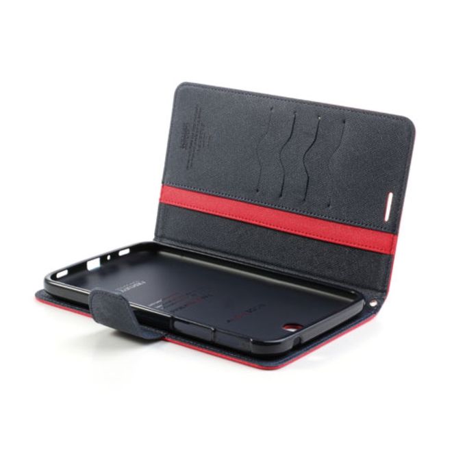 Goospery - Samsung Galaxy Tab 3 7.0 Hülle - Tablet Bookcover - Fancy Diary Series - rot/navy