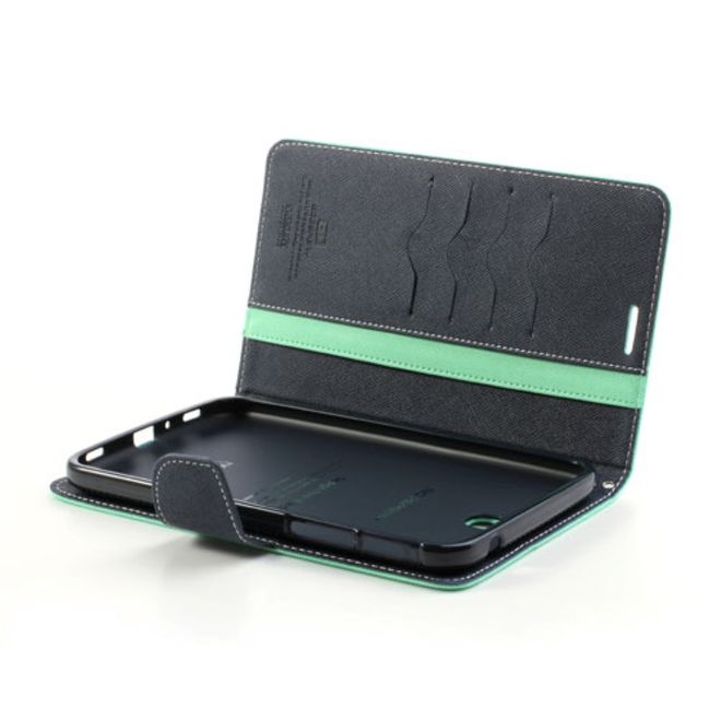 Goospery - Samsung Galaxy Tab 3 7.0 Hülle - Tablet Bookcover - Fancy Diary Series - mint/navy