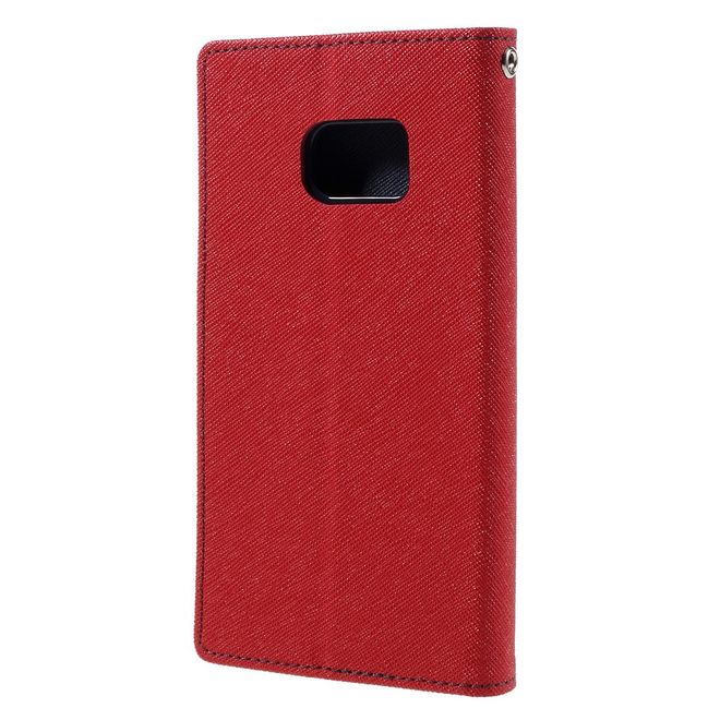 Goospery - Samsung Galaxy S7 Hülle - Handy Bookcover - Fancy Diary Series - rot/navy