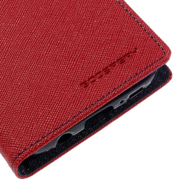 Goospery - Samsung Galaxy S7 Hülle - Handy Bookcover - Fancy Diary Series - rot/navy