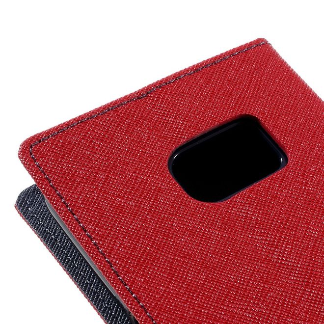Goospery - Samsung Galaxy S7 Hülle - Handy Bookcover - Fancy Diary Series - rot/navy