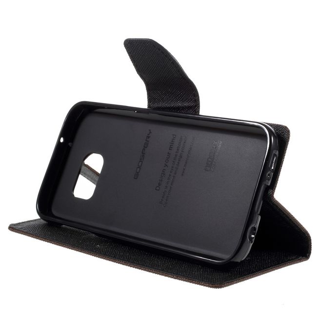 Goospery - Samsung Galaxy S7 Hülle - Handy Bookcover - Fancy Diary Series - braun/schwarz