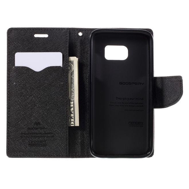 Goospery - Samsung Galaxy S7 Hülle - Handy Bookcover - Fancy Diary Series - braun/schwarz