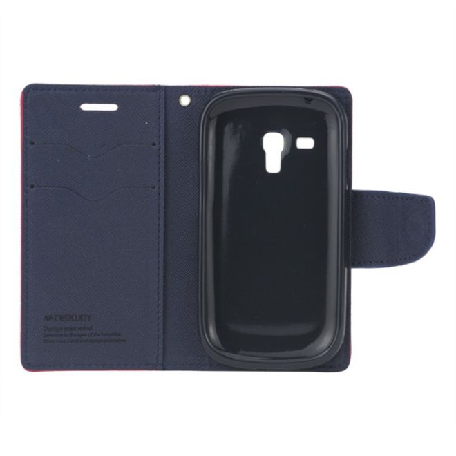 Goospery - Samsung Galaxy S3 Mini Hülle - Handy Bookcover - Fancy Diary Series - pink/navy