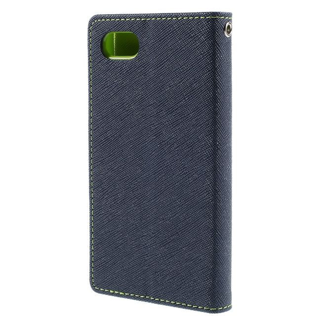 Goospery - Sony Xperia Z5 Compact Hülle - Handy Bookcover - Fancy Diary Series - navy/lime
